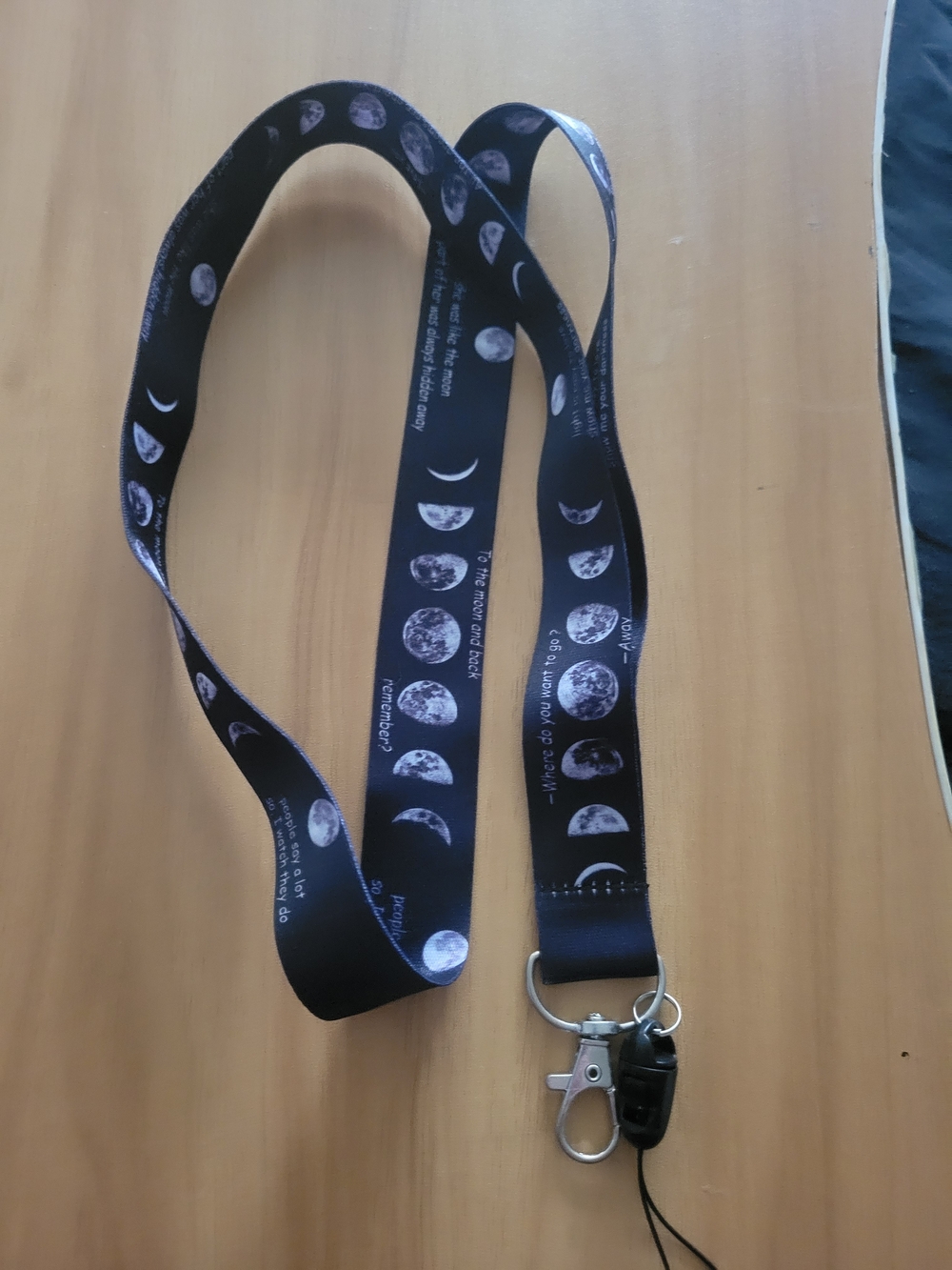 🍁NEW🍁 Black Moon Phase Lanyard with Key Clip